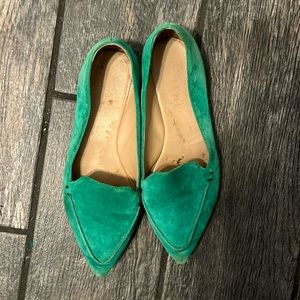 Green Gia Suede Flats